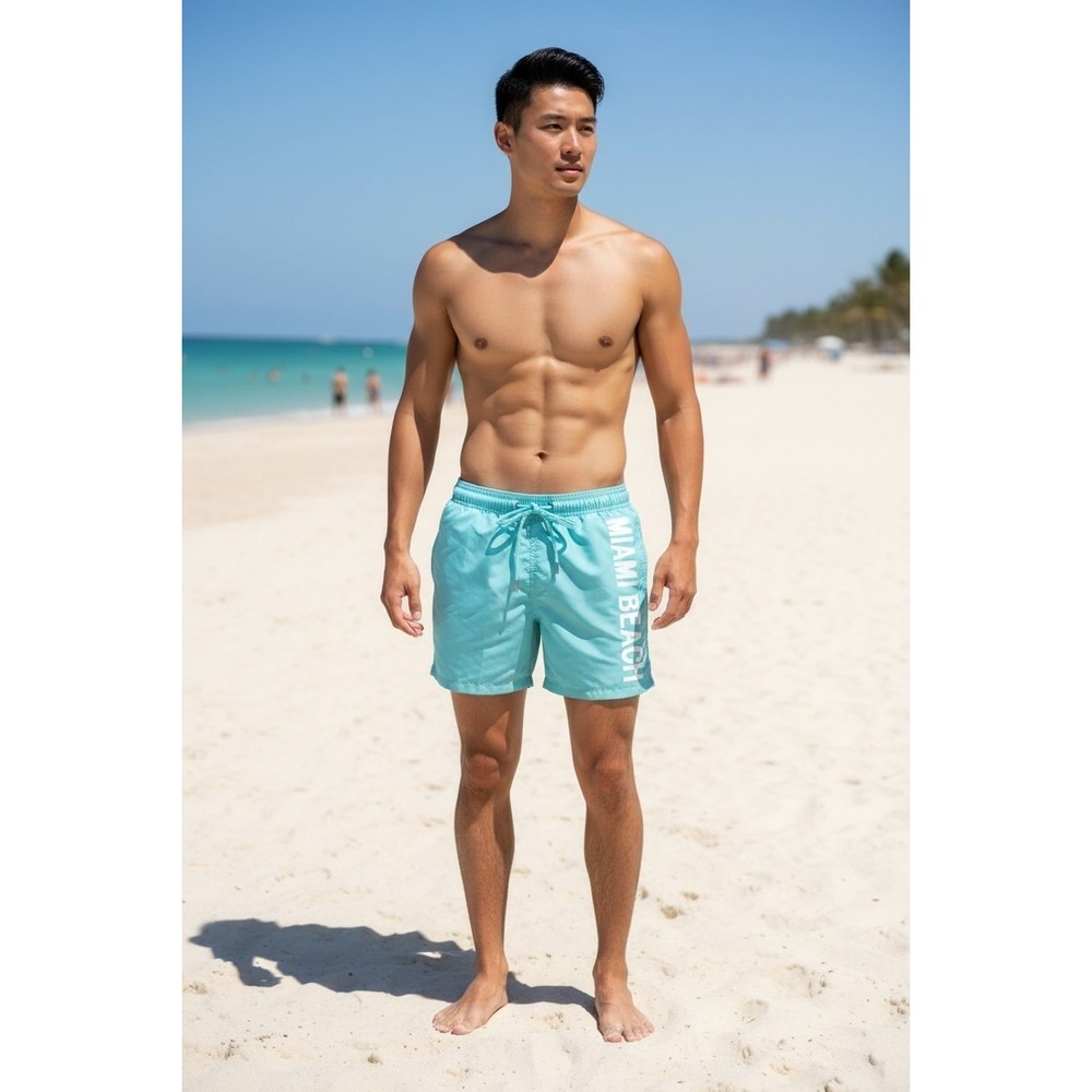 Surf Style Swim Trunks Mens Sz XXL Board Shorts Mesh Lined Drawstring Teal